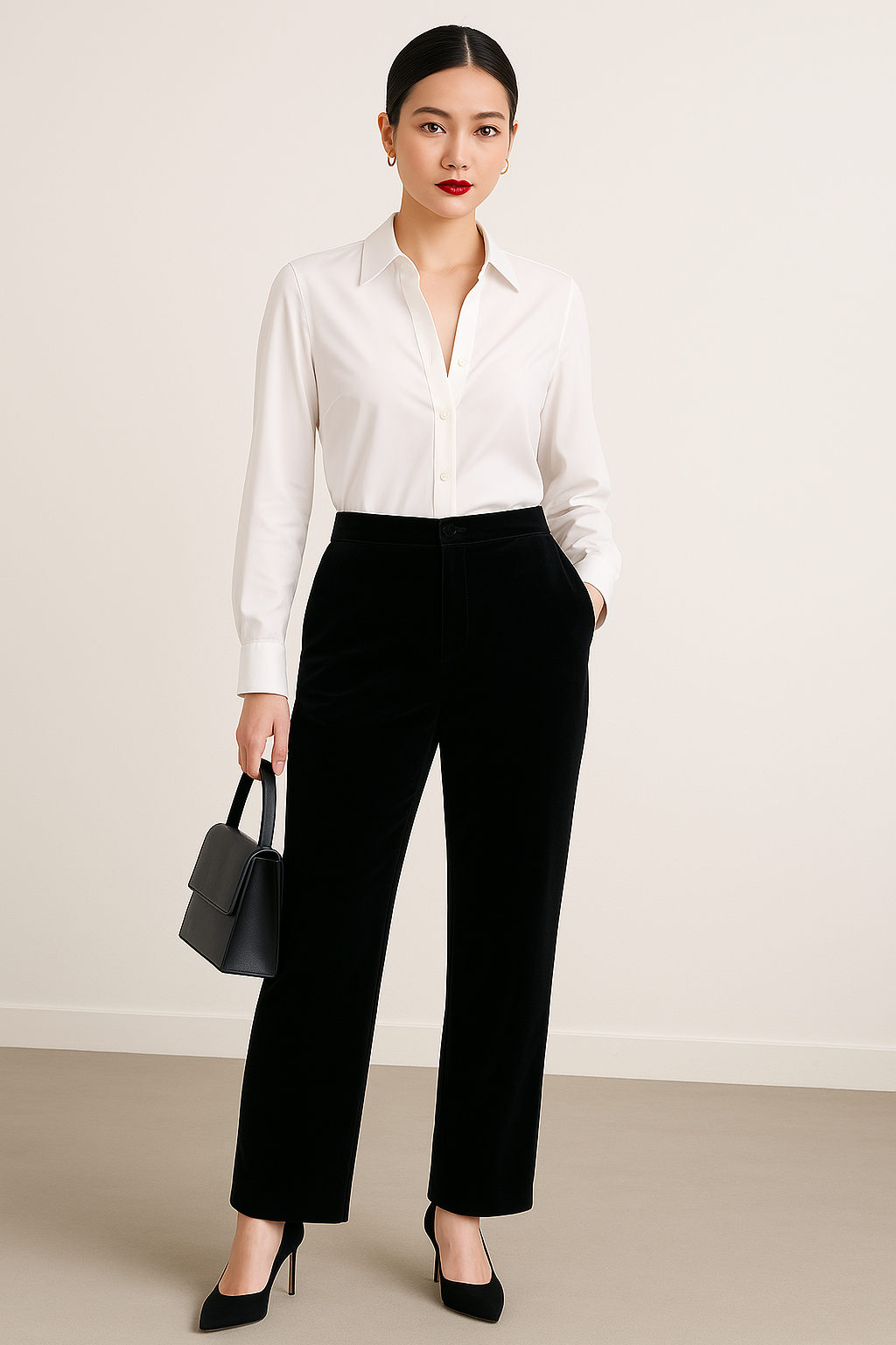 Black Velvet Golden Trousers