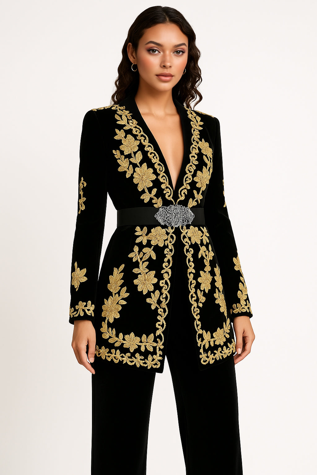 Black Velvet Golden Trousers