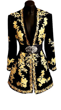 Black Golden Women Blazer