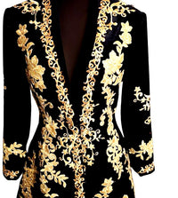 Black Golden Women Blazer