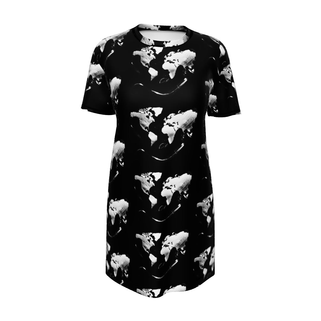 Midnight Silver Eclipse T-shirt Dress
